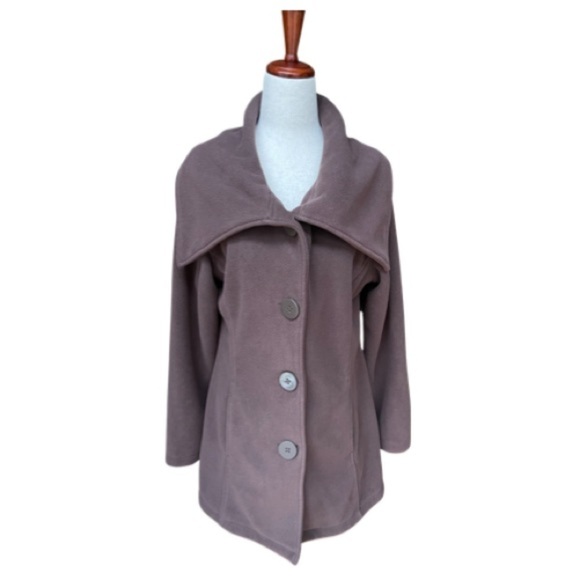 Vintage Herman Geist Women’s Brown Fleece Coat Size Large - Picture 1 of 8